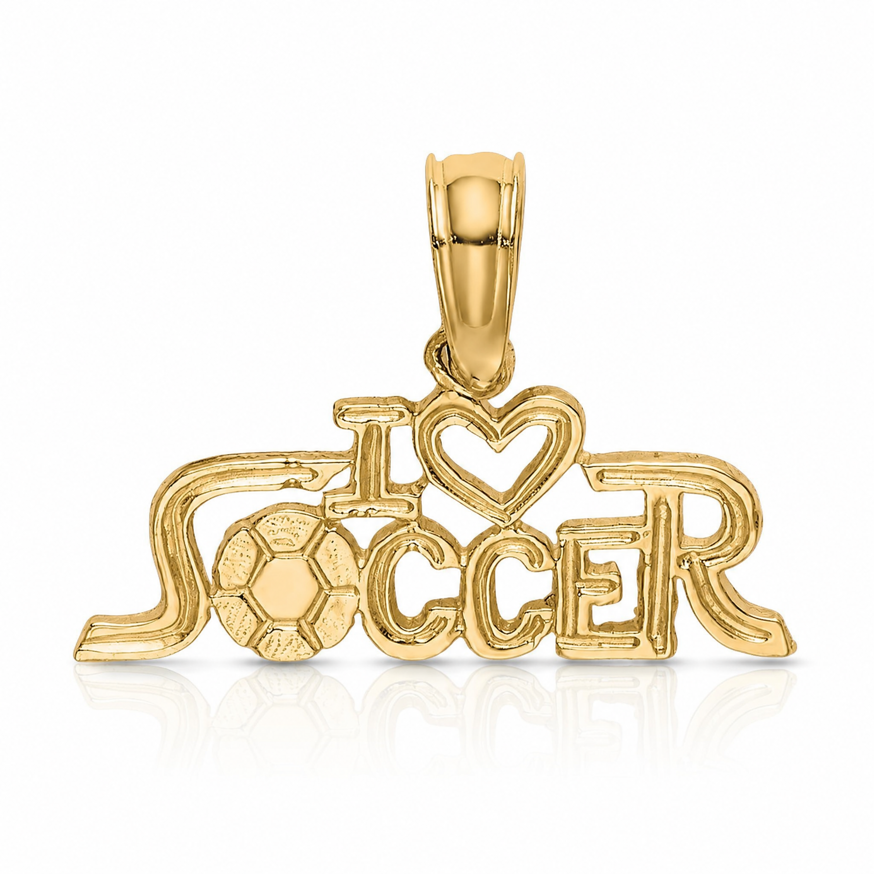 14K I HEART SOCCER Charm - Lifestyle View