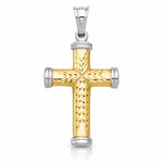 14K Two-Tone and Rhodium Reversible Cross - Lifestyle View
