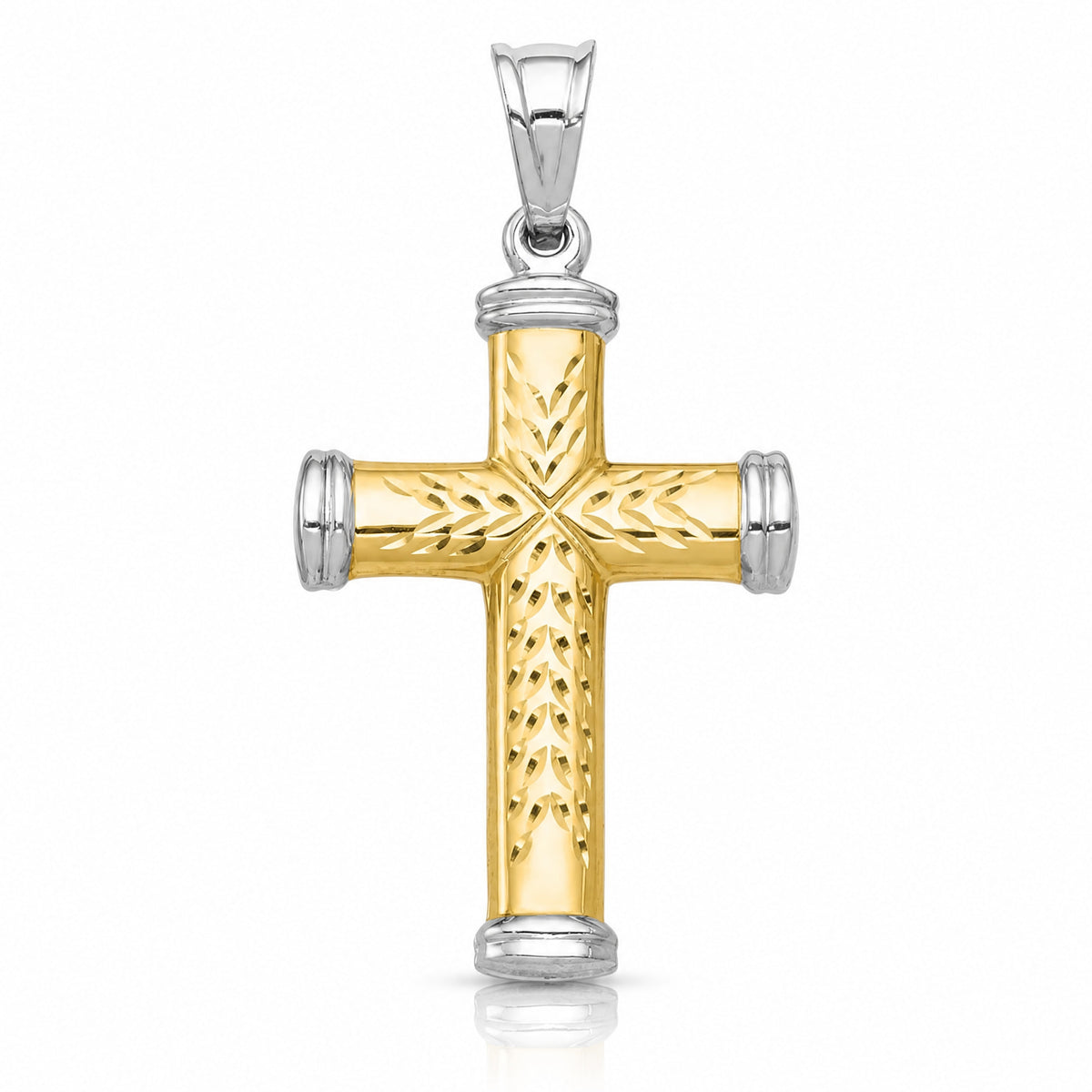 14K Two-Tone and Rhodium Reversible Cross - Lifestyle View