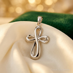 14k White Gold Cross Pendant - Lifestyle View