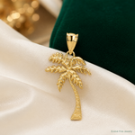 14k Mini Palm Tree Pendant - Lifestyle View