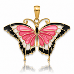14K Enameled Butterfly Pendant - Lifestyle View