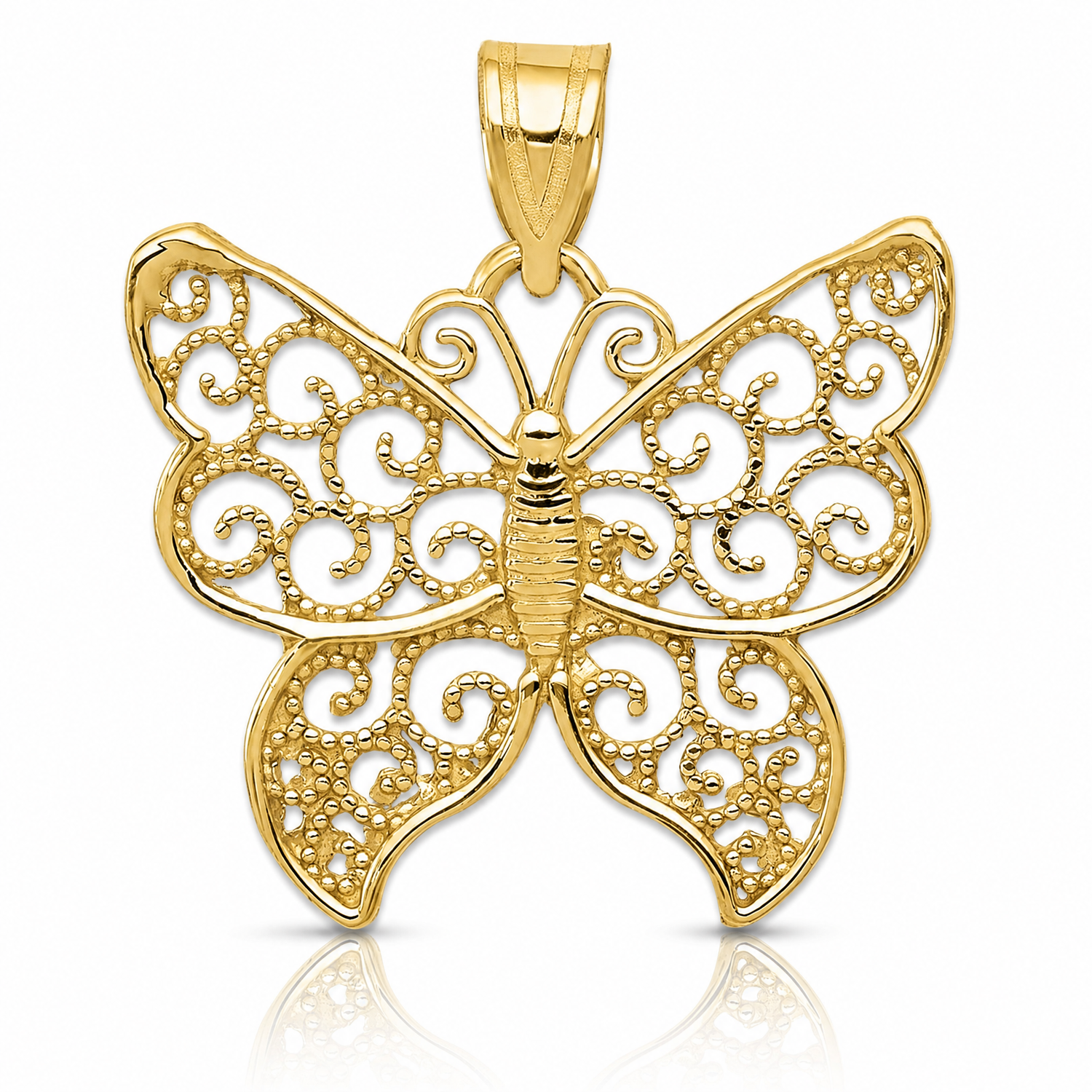 14k Filigree Butterfly Pendant - Lifestyle View