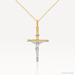 14k Two-tone Crucifix Pendant - Lifestyle View