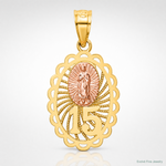 14k Two-tone 15 Guadalupe Pendant - Lifestyle View