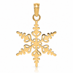 14k Polished Snowflake Charm - Lifestyle View