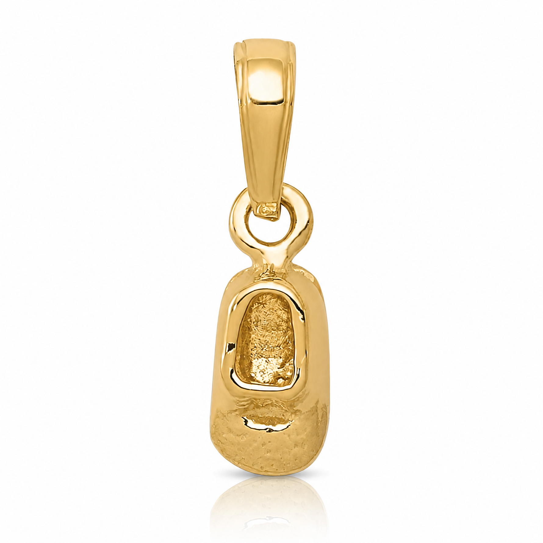 14k  3D Baby Shoe Charm - Lifestyle View