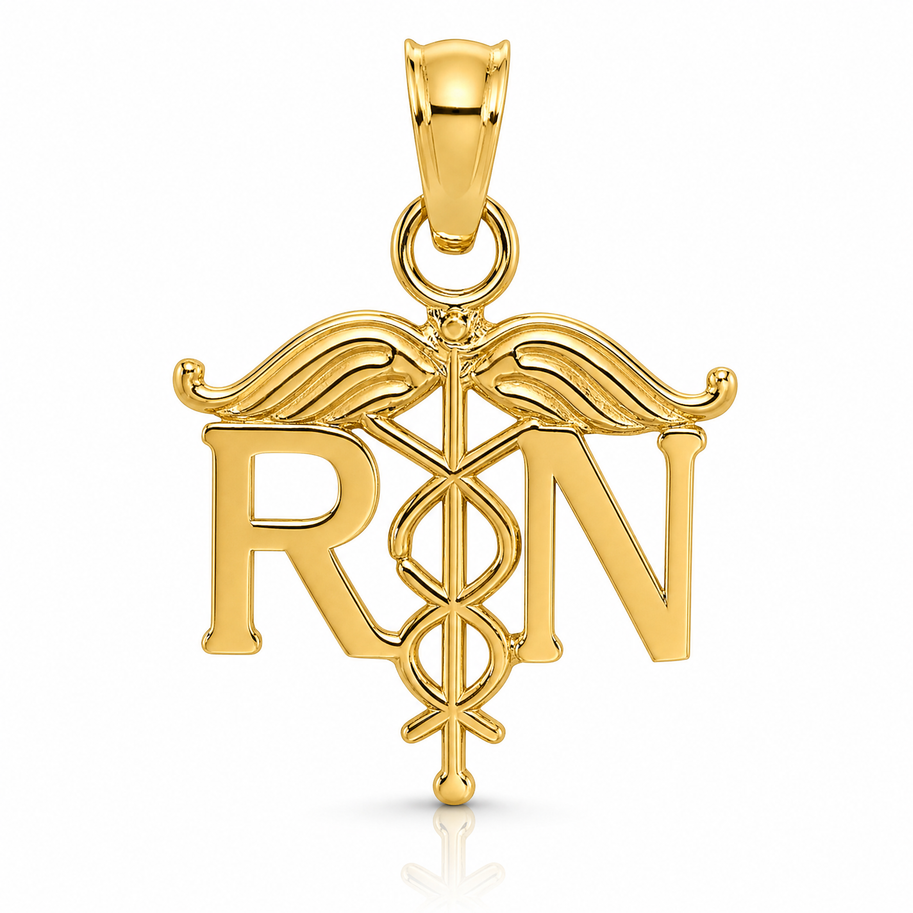14k RN Registered Nurse Pendant - Lifestyle View