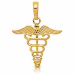 14k Caduceus Charm - Lifestyle View