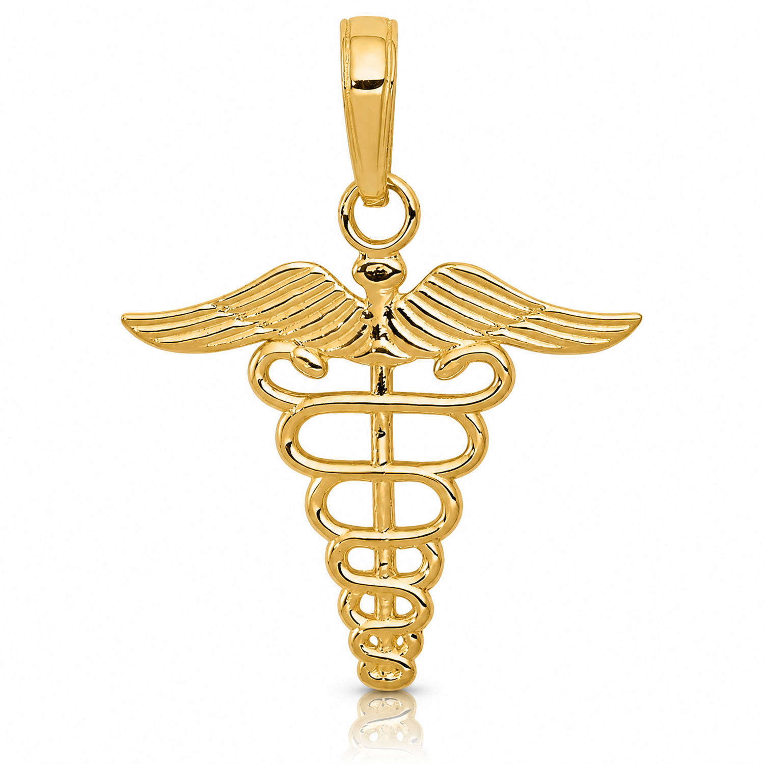 14k Caduceus Charm - Lifestyle View