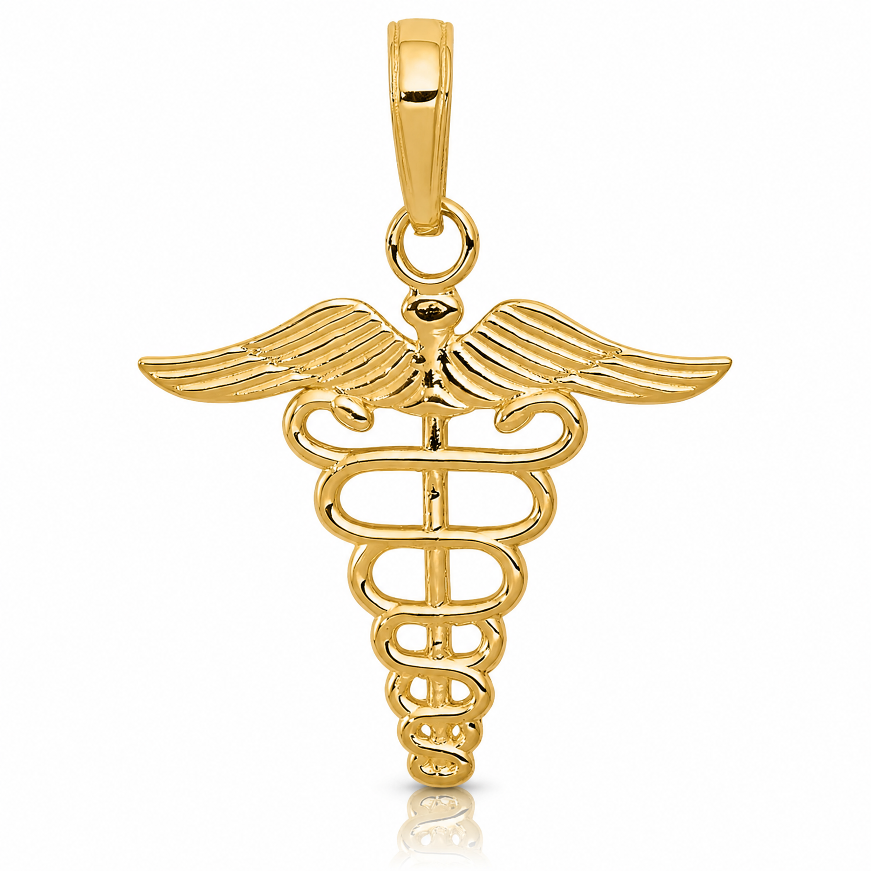 14k Caduceus Charm - Lifestyle View