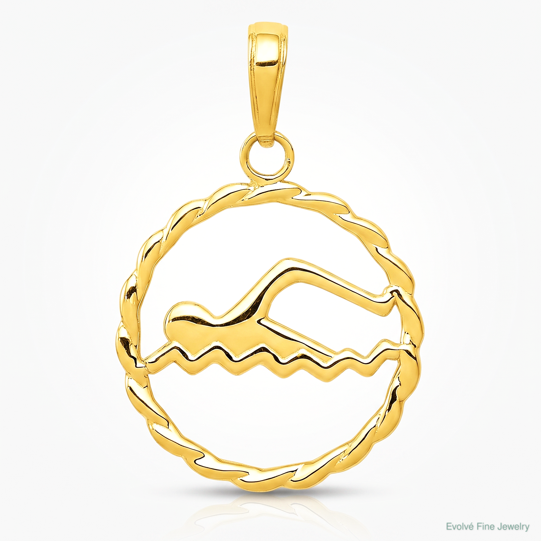 14k Swimming Charm - Lifestyle View