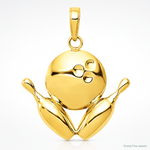 14k Bowling Theme Charm - Lifestyle View