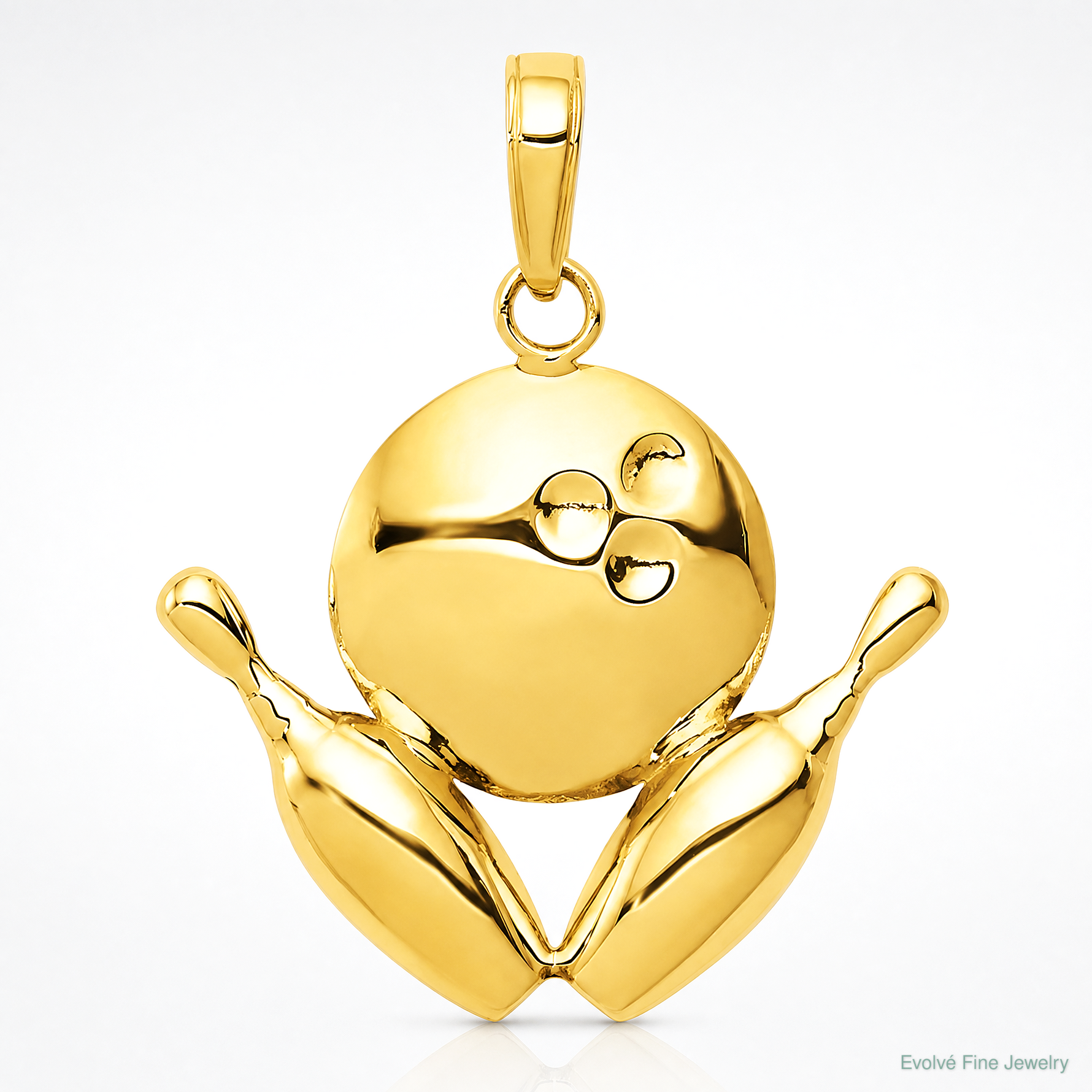 14k Bowling Theme Charm - Lifestyle View