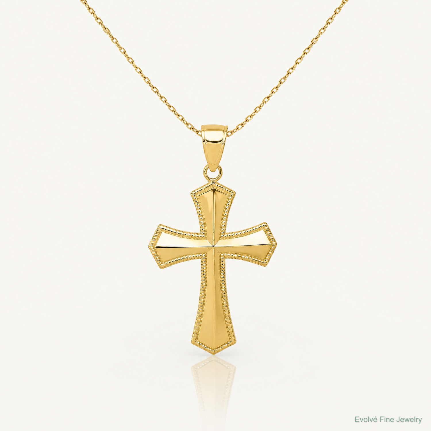 14k Passion Cross Pendant - Lifestyle View
