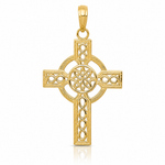 14k Diamond-cut Celtic Cross Pendant - Lifestyle View