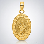 14k Saint Christopher Medal Pendant - Lifestyle View