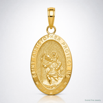 14k Saint Christopher Medal Pendant - Lifestyle View