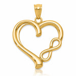 14K Polished Infinity Symbol Heart Pendant - Lifestyle View