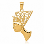14k Nefertiti Profile Pendant - Lifestyle View