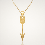 14K Polished 3D Arrow Pendant - Lifestyle View