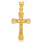 14k Polished Satin and D/C Crucifix Pendant - Lifestyle View