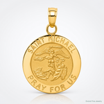 14k Saint Michael Medal Pendant - Lifestyle View