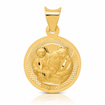 14k Polished and D/C Baptism Circle Pendant - Lifestyle View
