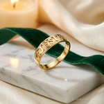 14K Gold Polished Jesus w/Hearts Ring - Lifestyle View