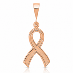 14k Rose Gold Awareness Pendant - Lifestyle View
