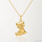 14k Polished Moveable Cat Pendant - Lifestyle View
