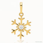 14k Polished CZ Snowflake Charm - Lifestyle View
