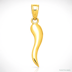 14k Italian Horn Pendant - Lifestyle View