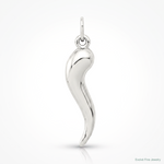 14k White Gold 3D Italian Horn Charm - Lifestyle View