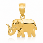 14k Polished Elephant Pendant - Lifestyle View