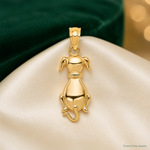 14k Polished Sitting Dog Pendant - Lifestyle View