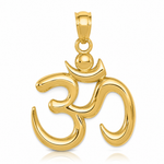 14k Polished Om Symbol Pendant - Lifestyle View