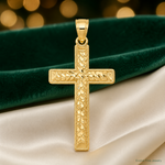 14k Diamond-cut Latin Cross Pendant - Lifestyle View