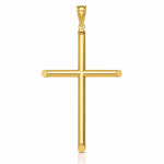 14k Polished Tube Cross Pendant - Lifestyle View