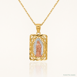 14k Two-tone w/White Rhodium D/C Lady of Guadalupe Pendant - Lifestyle View