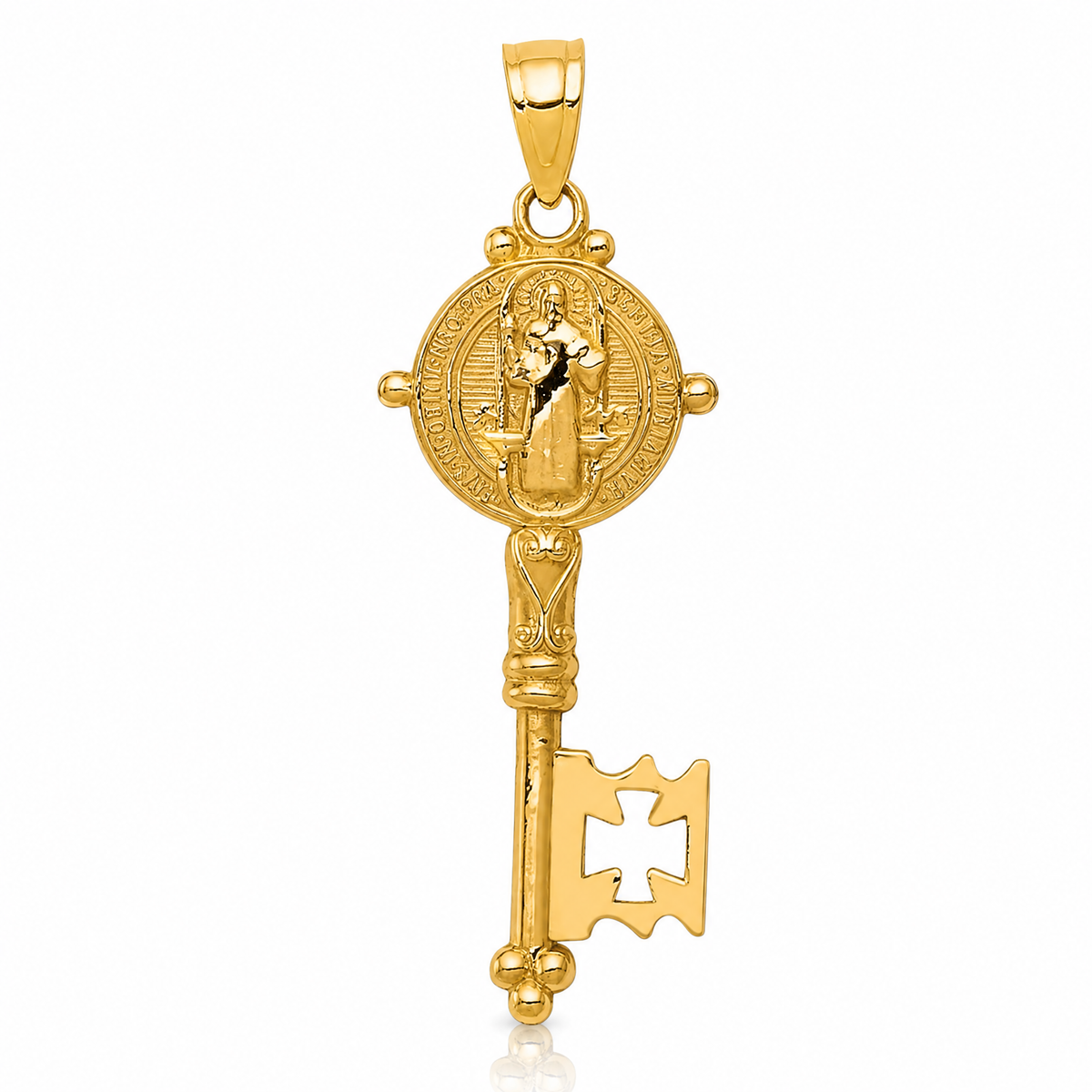 14k San Benito 2-Sided Key Pendant - Lifestyle View