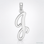 14KW White Gold Script Letter J Initial Pendant - Lifestyle View