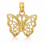 14K Cut-Out Small Butterfly Charm - Lifestyle View