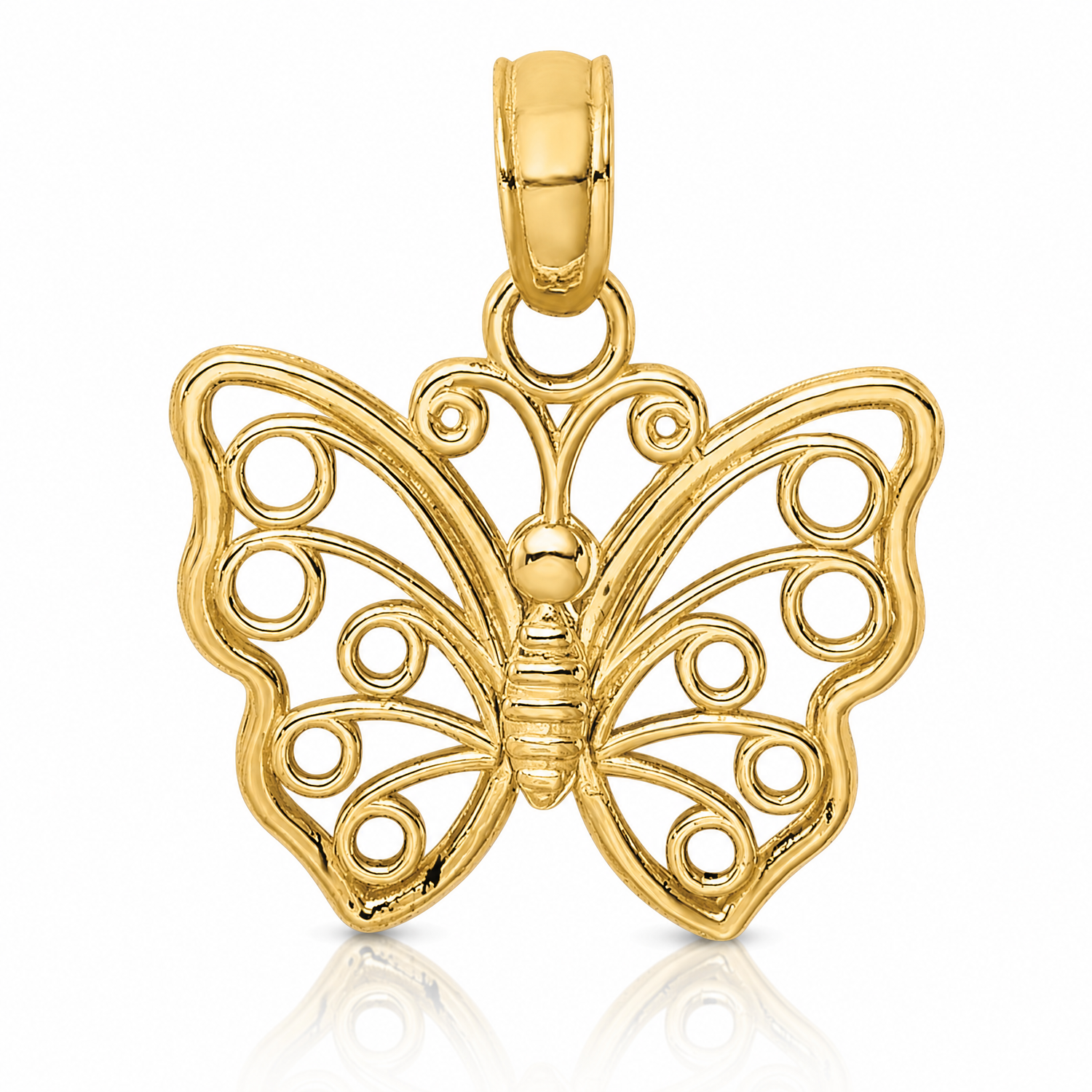 14K Cut-Out Small Butterfly Charm - Lifestyle View