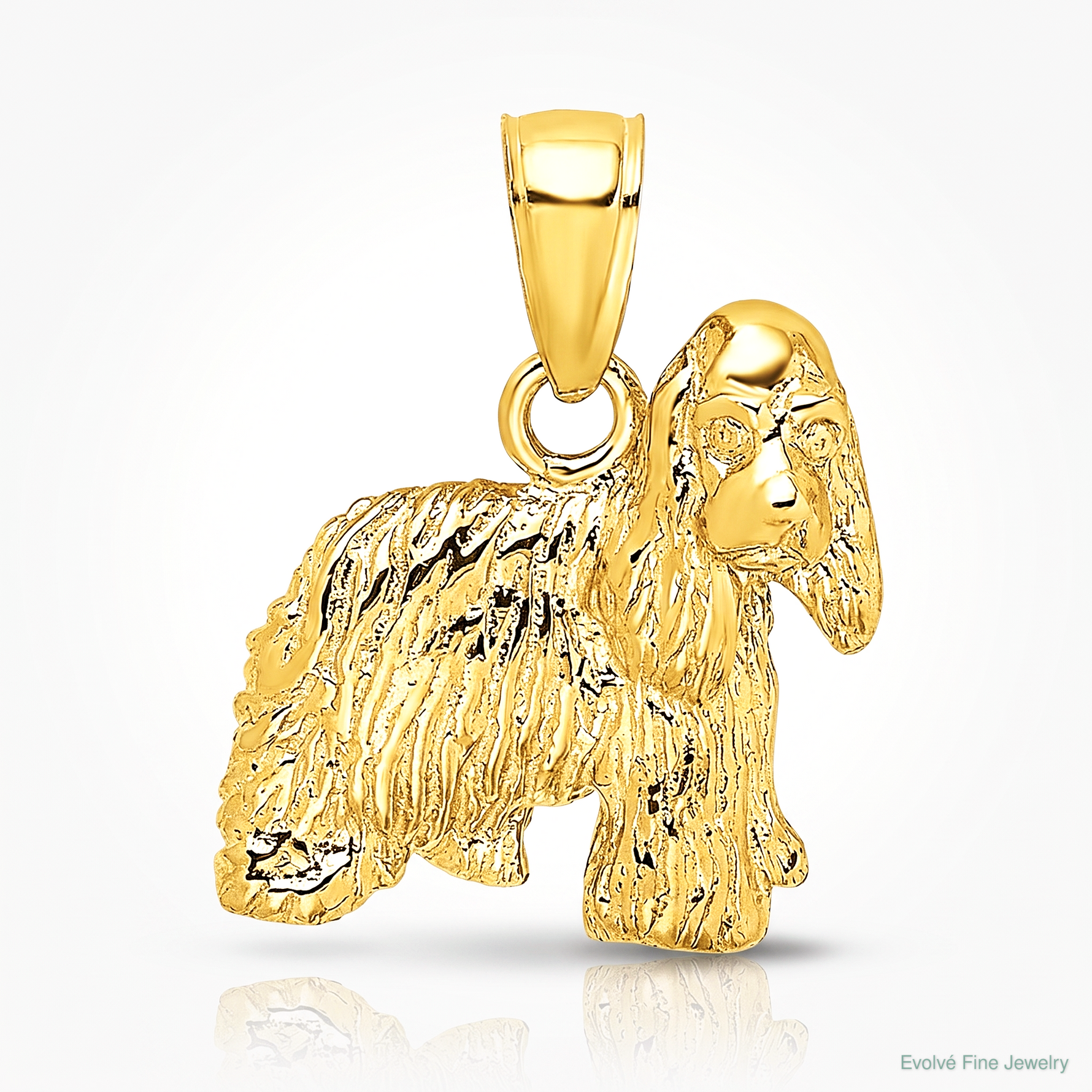 14K Cocker Spaniel Dog Charm - Lifestyle View