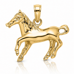 14K Galloping Horse Charm - Lifestyle View