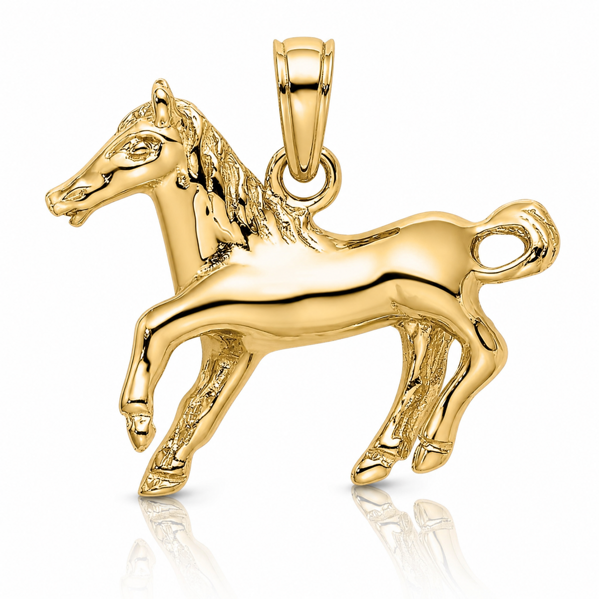 14K Galloping Horse Charm - Lifestyle View