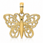 14K Filigree Butterfly Charm - Lifestyle View