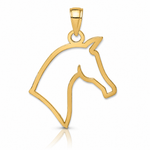 14K Cut-Out Horse Head Profile Charm - Lifestyle View