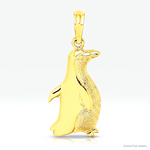 14K 2-D Polished and Textured Penguin Charm - Lifestyle View